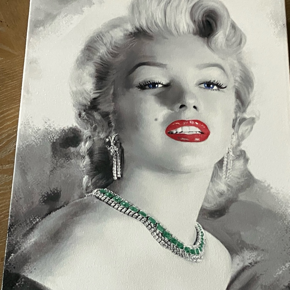 Black and White Portrait with Red Lips